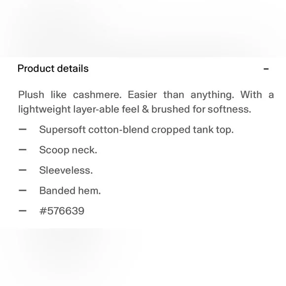 NWT GAP CashSoft Cropped Tank Top SP - Picture 3 of 7